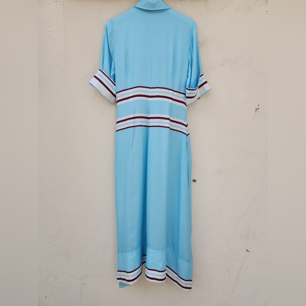 SIMKHAI Silk Short Sleeve Button Front Maxi Dress - Picture 3 of 9